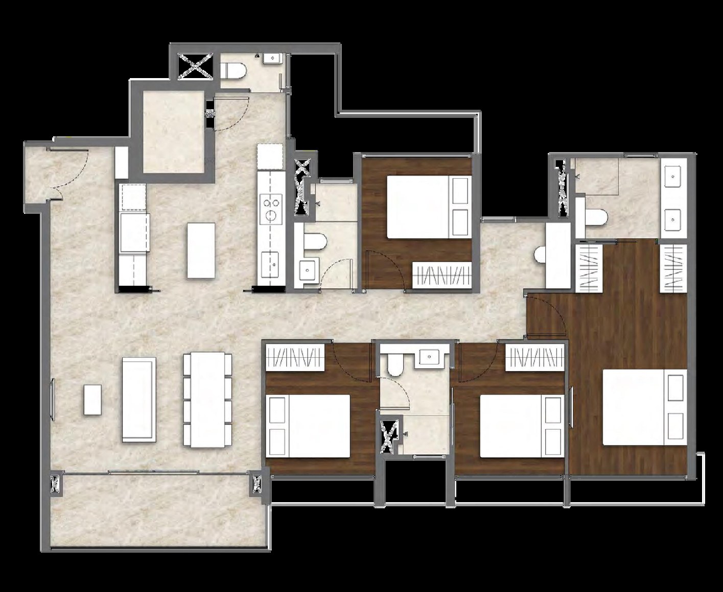 DPS1 · 4BR Premium+Study (1,378 sq ft) floor plan
