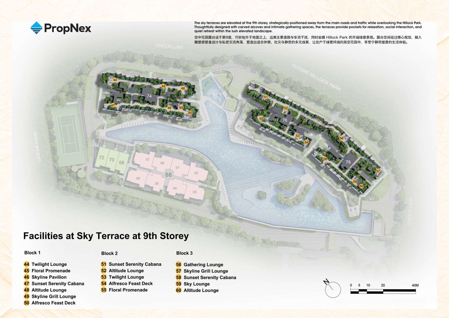 Lentor Gardens Residences sky terrace plan