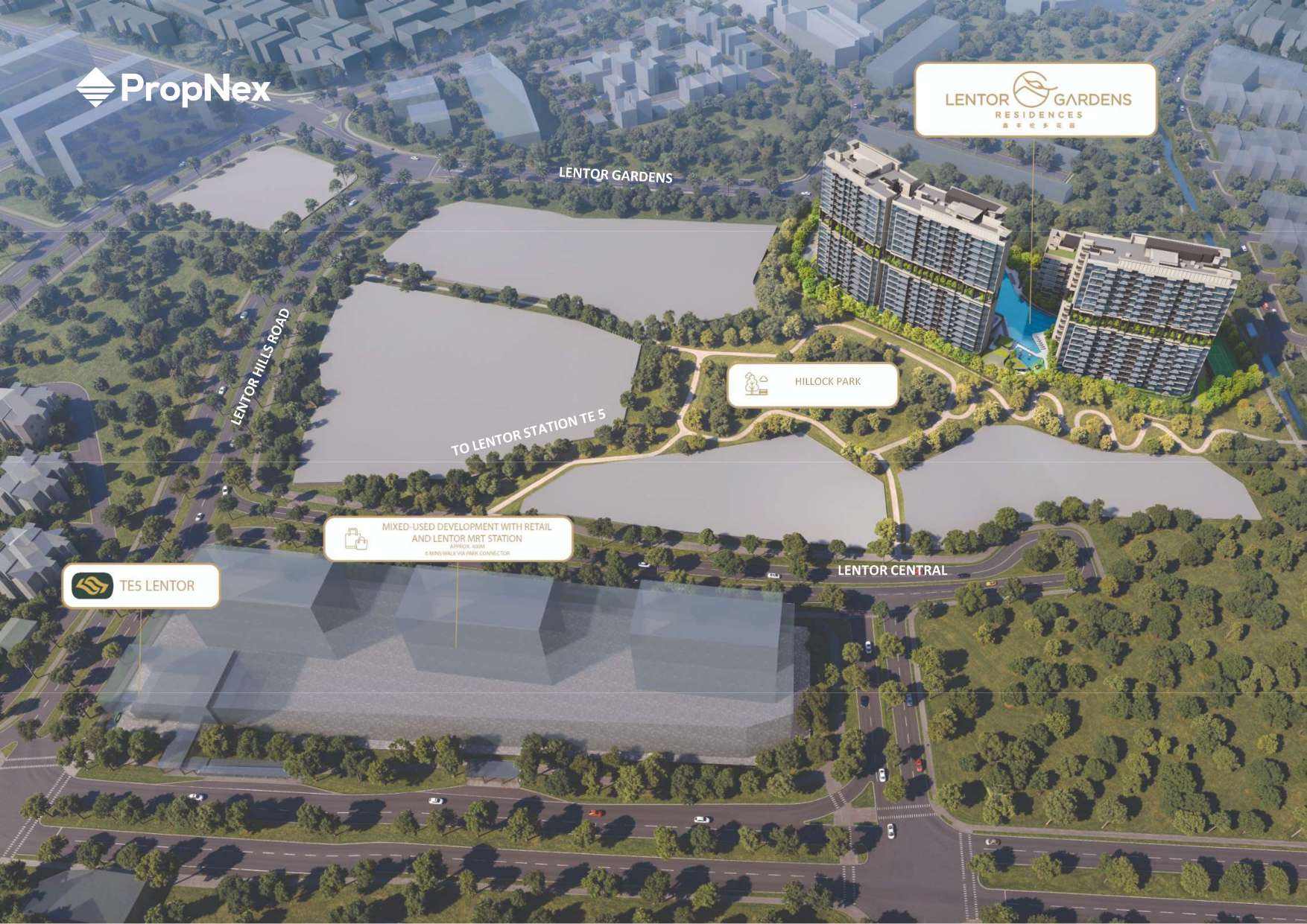 Lentor Gardens Residences location aerial