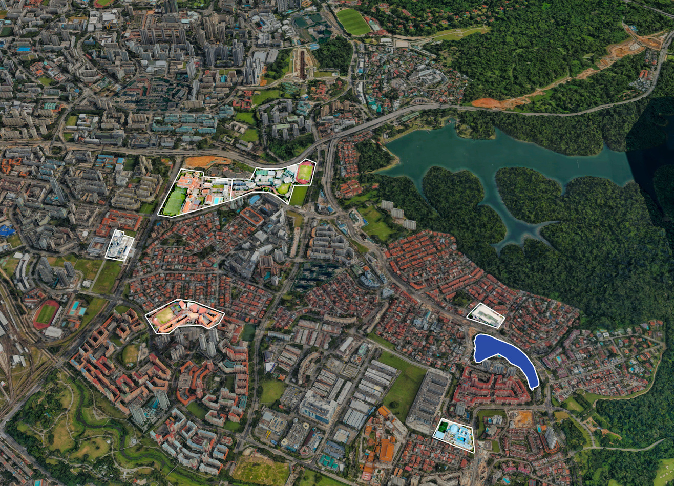 School catchment — Ai Tong within 1km (aerial)
